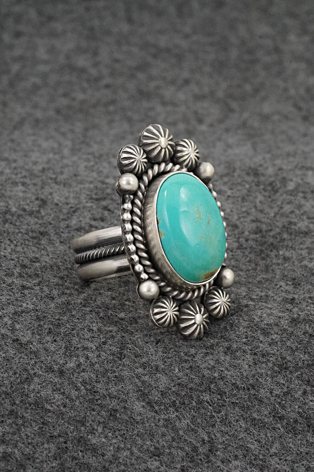 Turquoise & Sterling Silver Ring - Michael Calladitto - Size 8