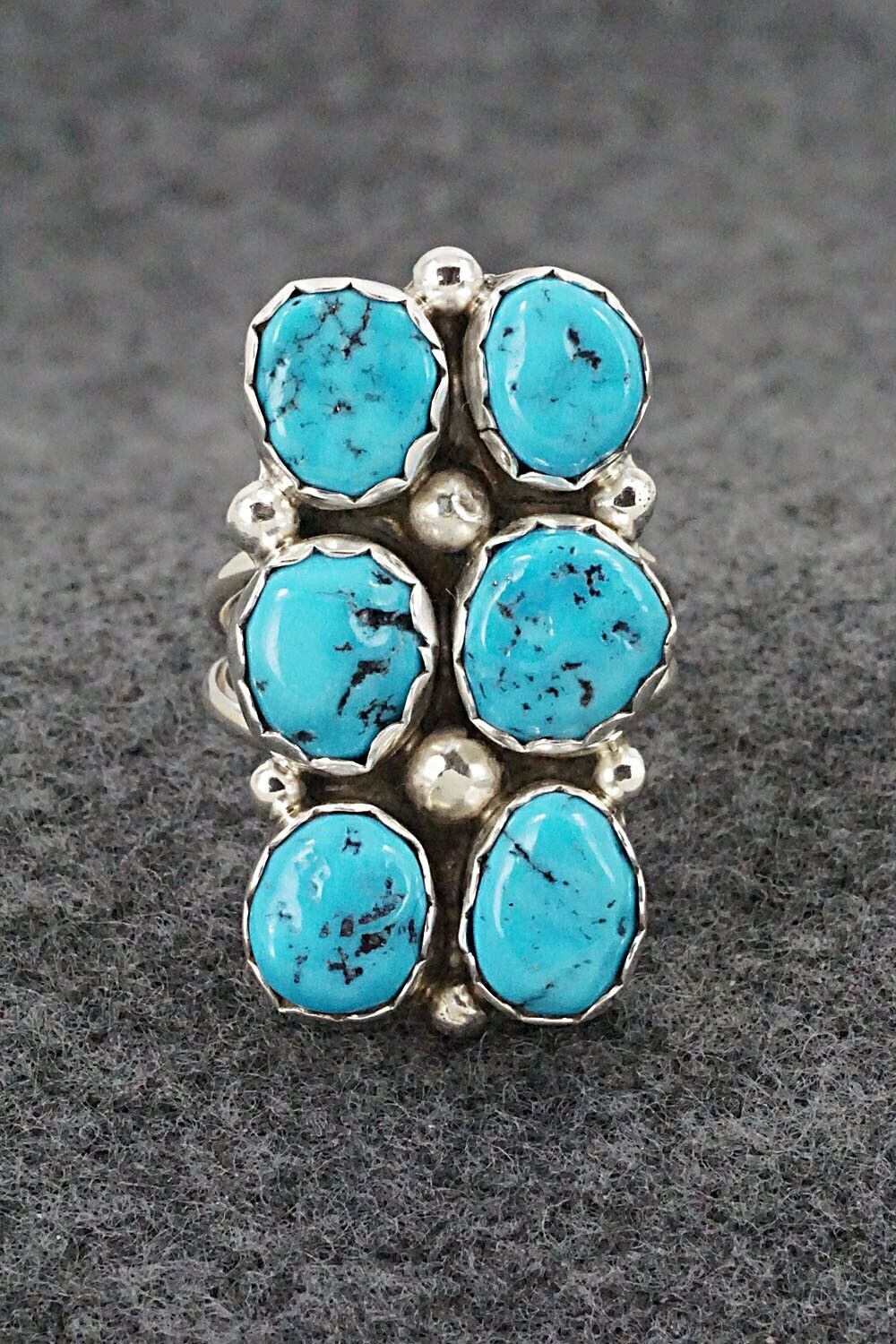 Turquoise & Sterling Silver Ring - Pearlene Spencer - Size 8.5