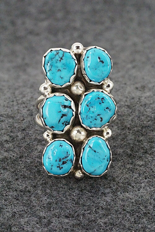 Turquoise & Sterling Silver Ring - Pearlene Spencer - Size 8.5