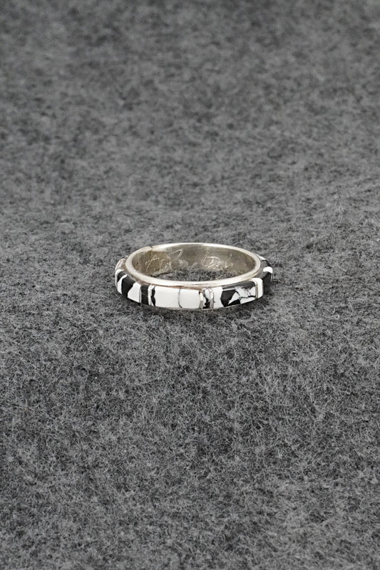 White Buffalo & Sterling Silver Ring - Terrance Panteah - Size 9