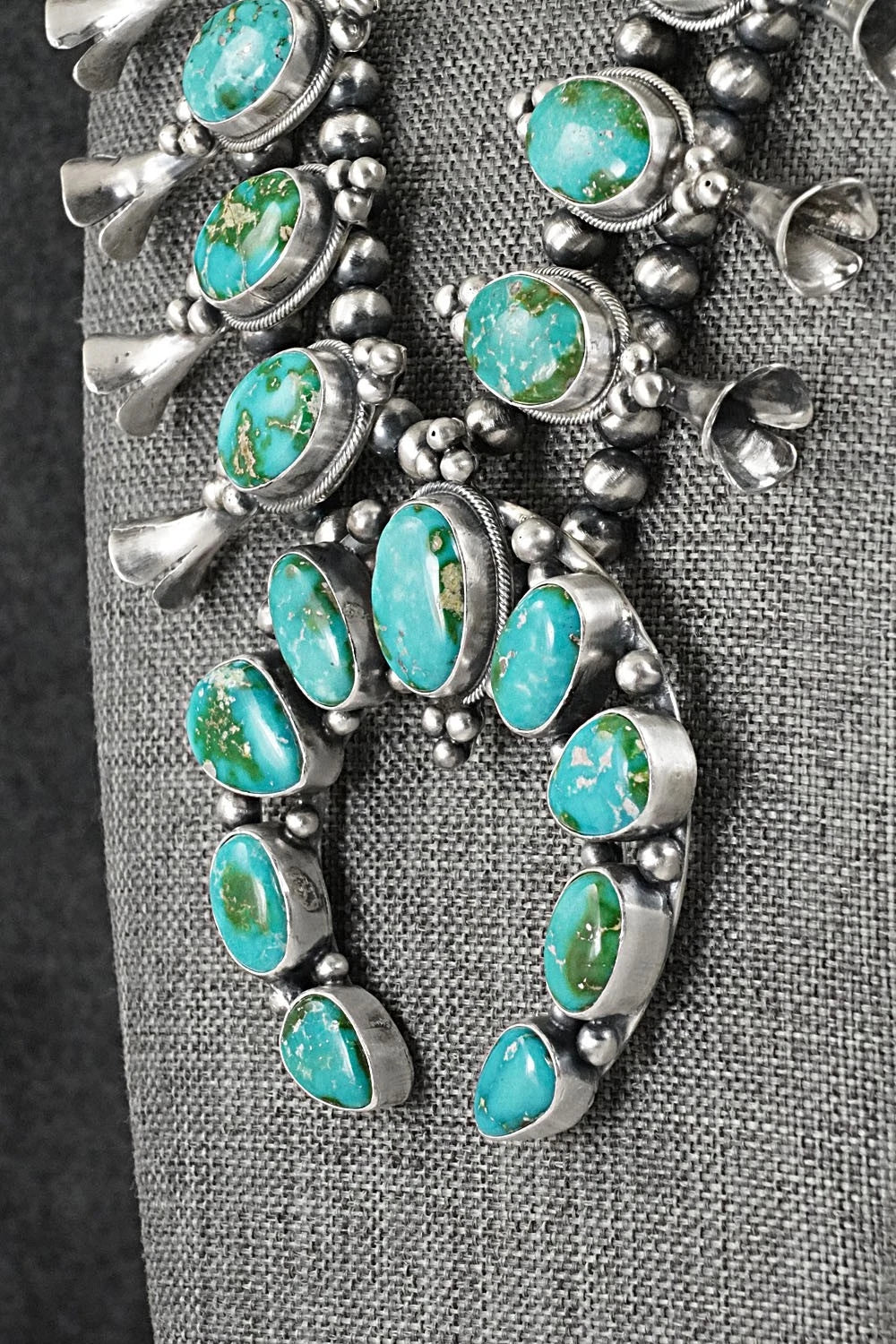 Turquoise & Sterling Silver Squash Blossom Set - Darrin Livingston
