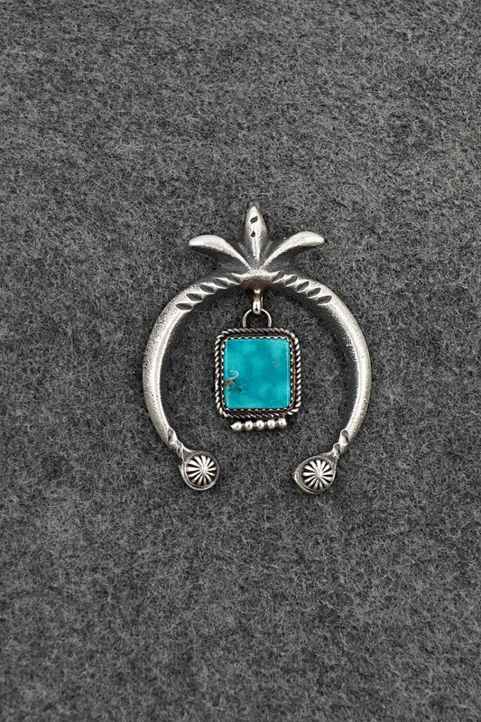 Turquoise & Sterling Silver Pendant - Martha Cayatiento