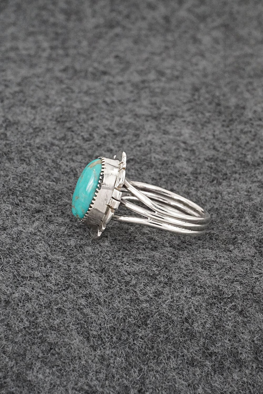 Turquoise & Sterling Silver Ring - Leona Delgarito - Size 6