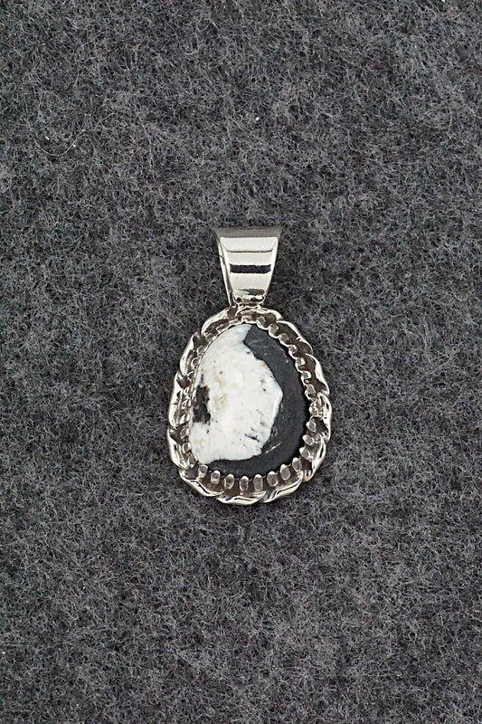 White Buffalo & Sterling Silver Pendant - Alvin Joe