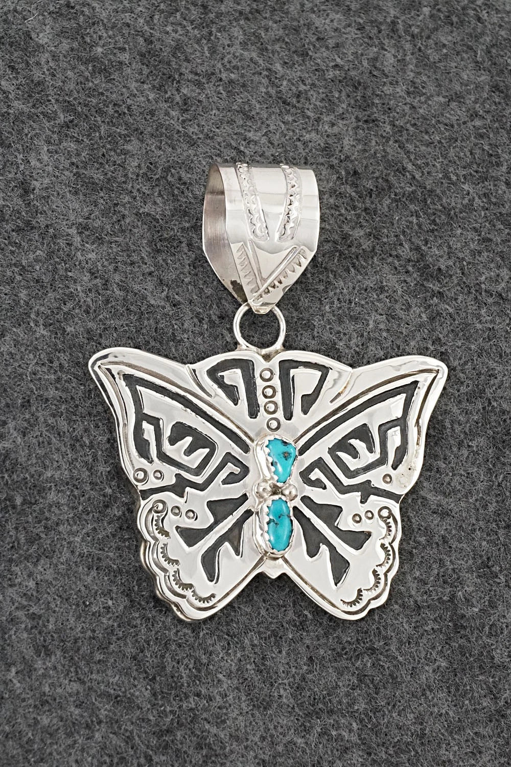Turquoise & Sterling Silver Pendant - Alonzo Mariano
