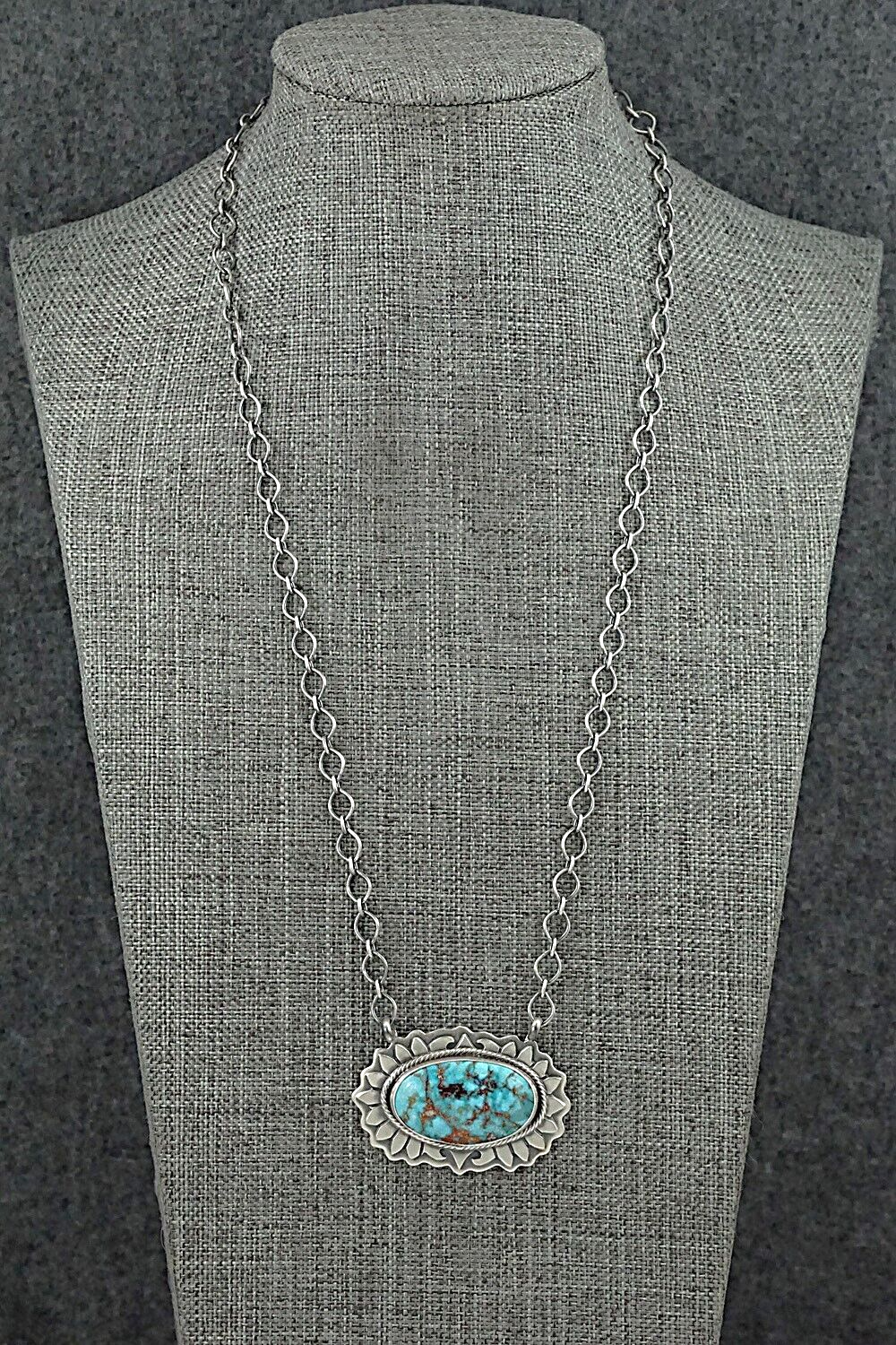 Turquoise & Sterling Silver Necklace - Randy Billy