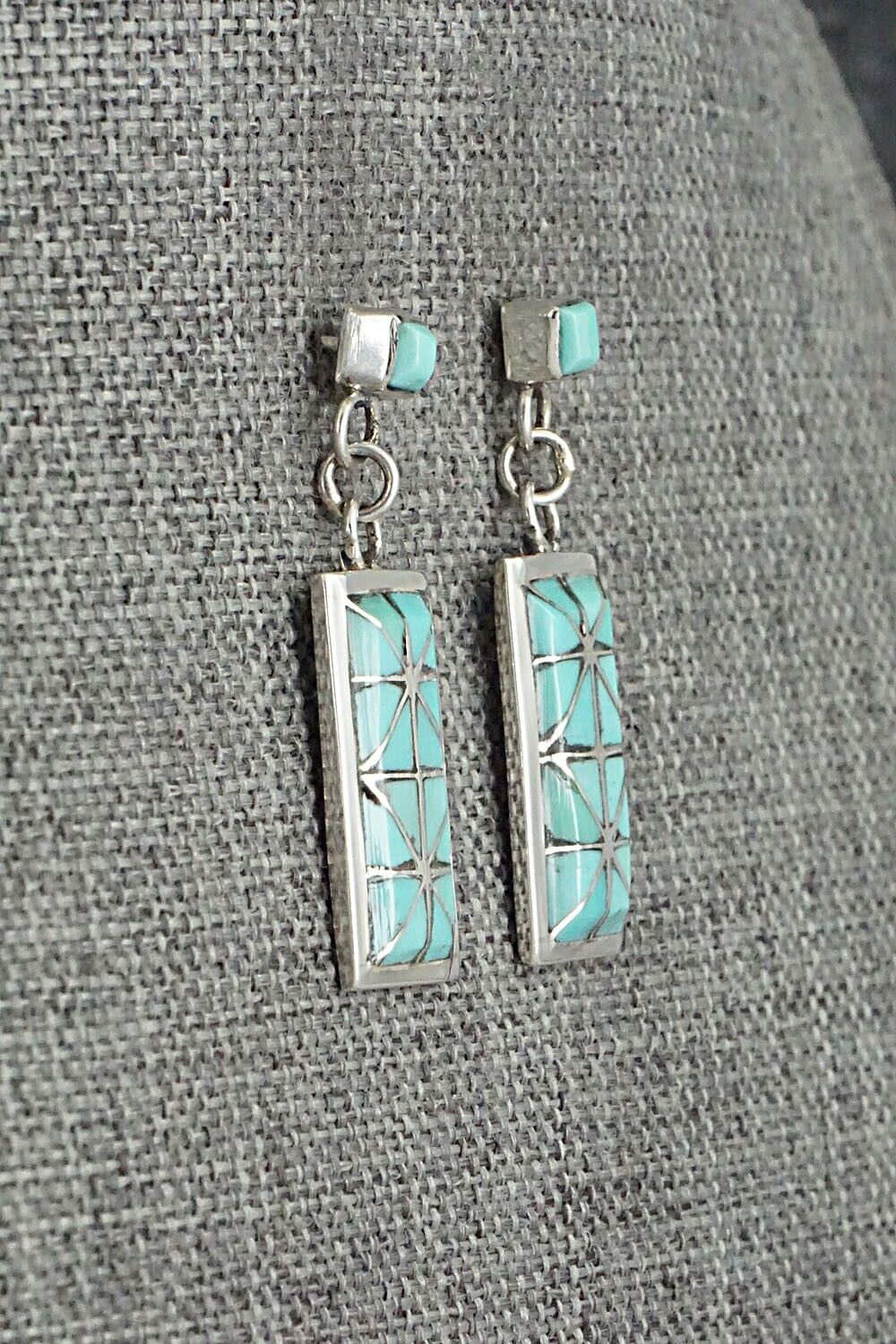Turquoise & Sterling Silver Earrings - Gloria Tucson