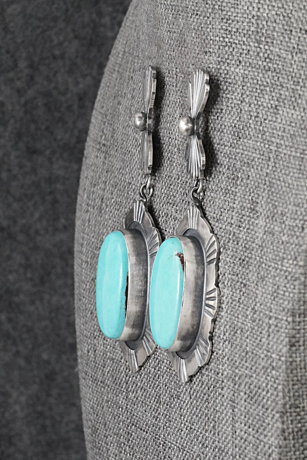 Turquoise & Sterling Silver Earrings - Mark Yazzie