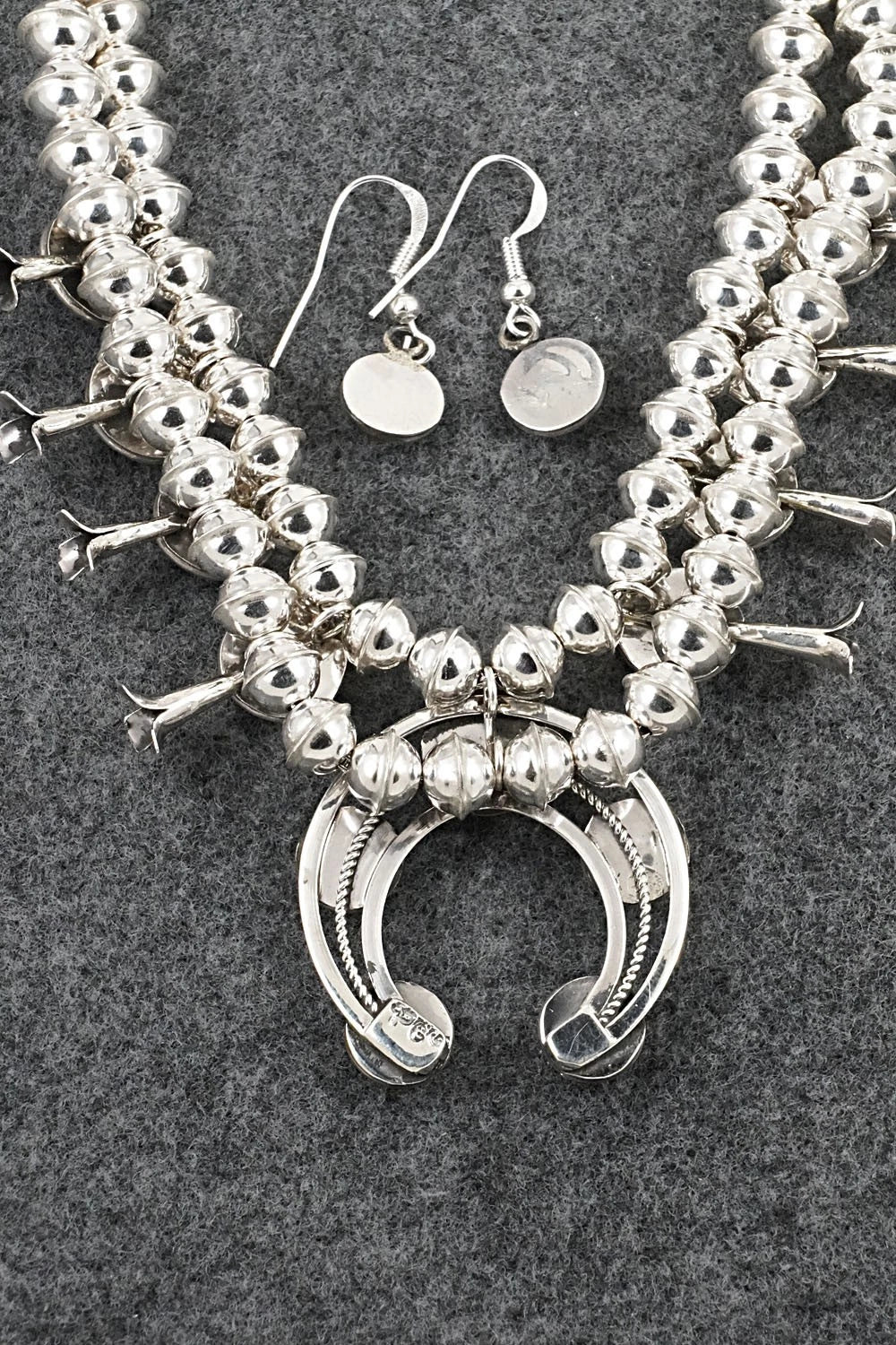 Turquoise & Sterling Silver Squash Blossom Set - Phil Garcia