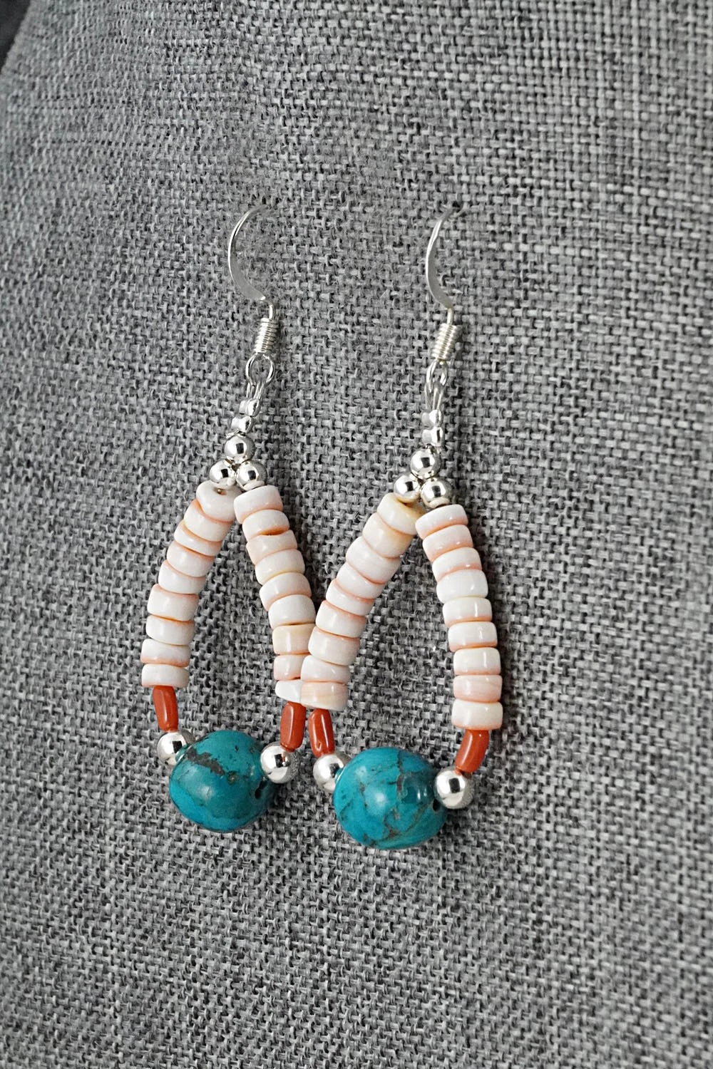 Spiny Oyster, Turquoise & Sterling Silver Necklace Set - Erika Brown