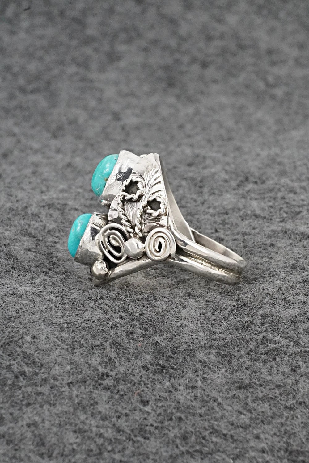 Turquoise & Sterling Silver Ring - Lauren Brown - Size 11