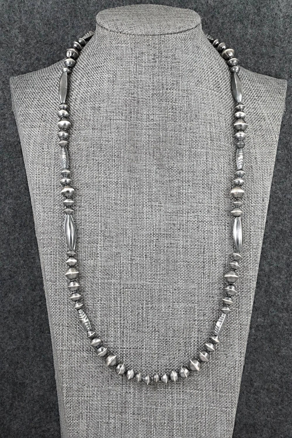 Sterling Silver Navajo Pearl Necklace 23" - Vintage