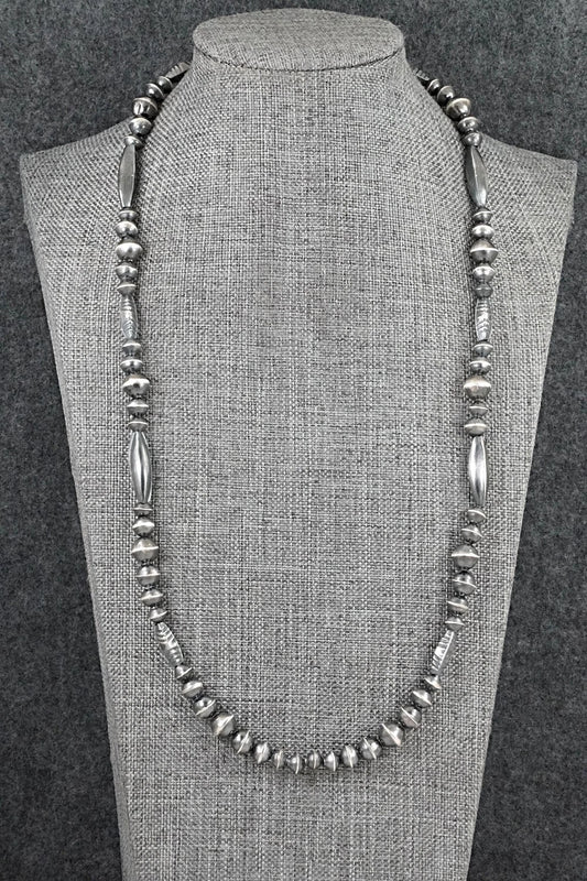 Sterling Silver Navajo Pearl Necklace 23" - Vintage