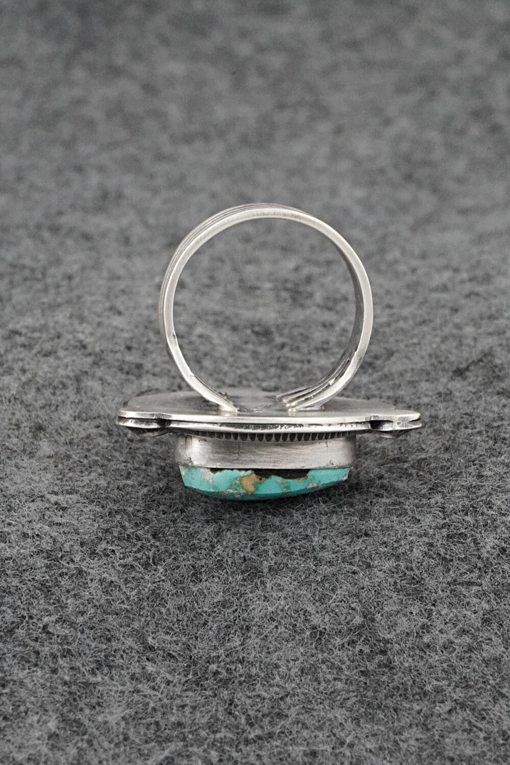 Turquoise & Sterling Silver Ring - Randy Billy - Size 8