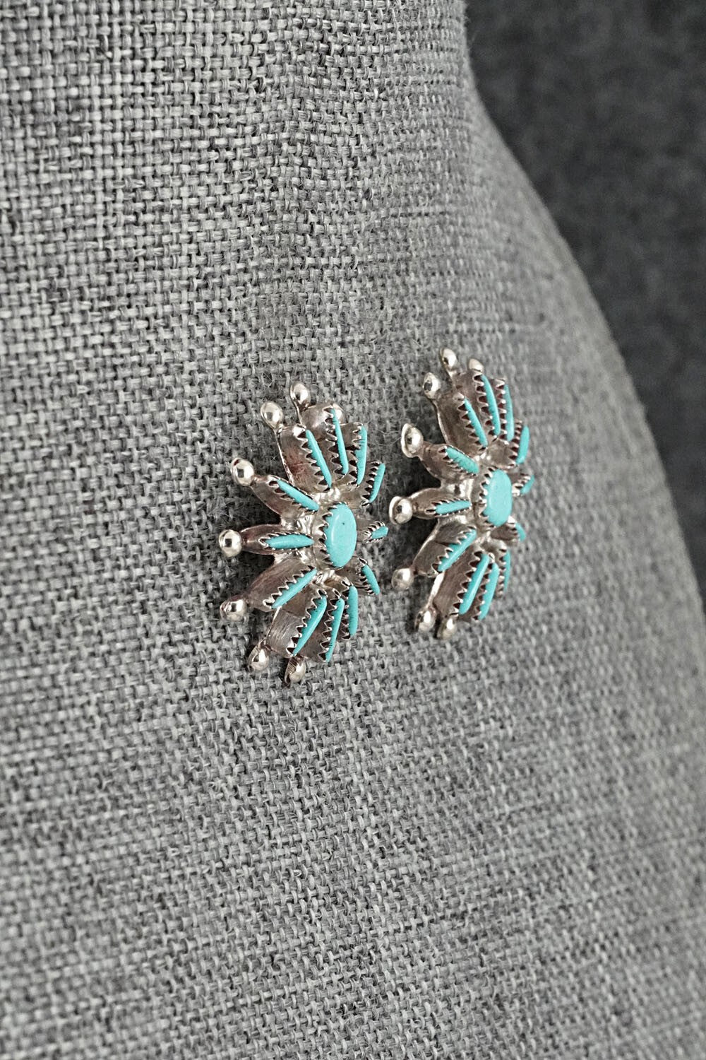 Turquoise & Sterling Silver Earrings - Rena Cachina