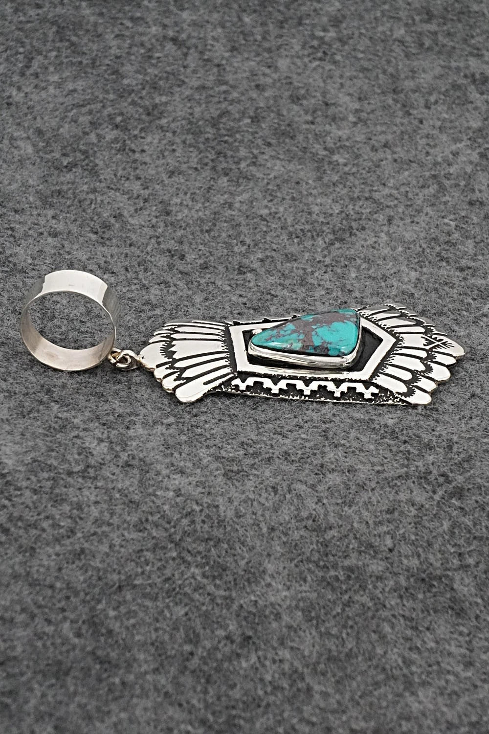 Turquoise & Sterling Silver Pendant - Rosita Singer