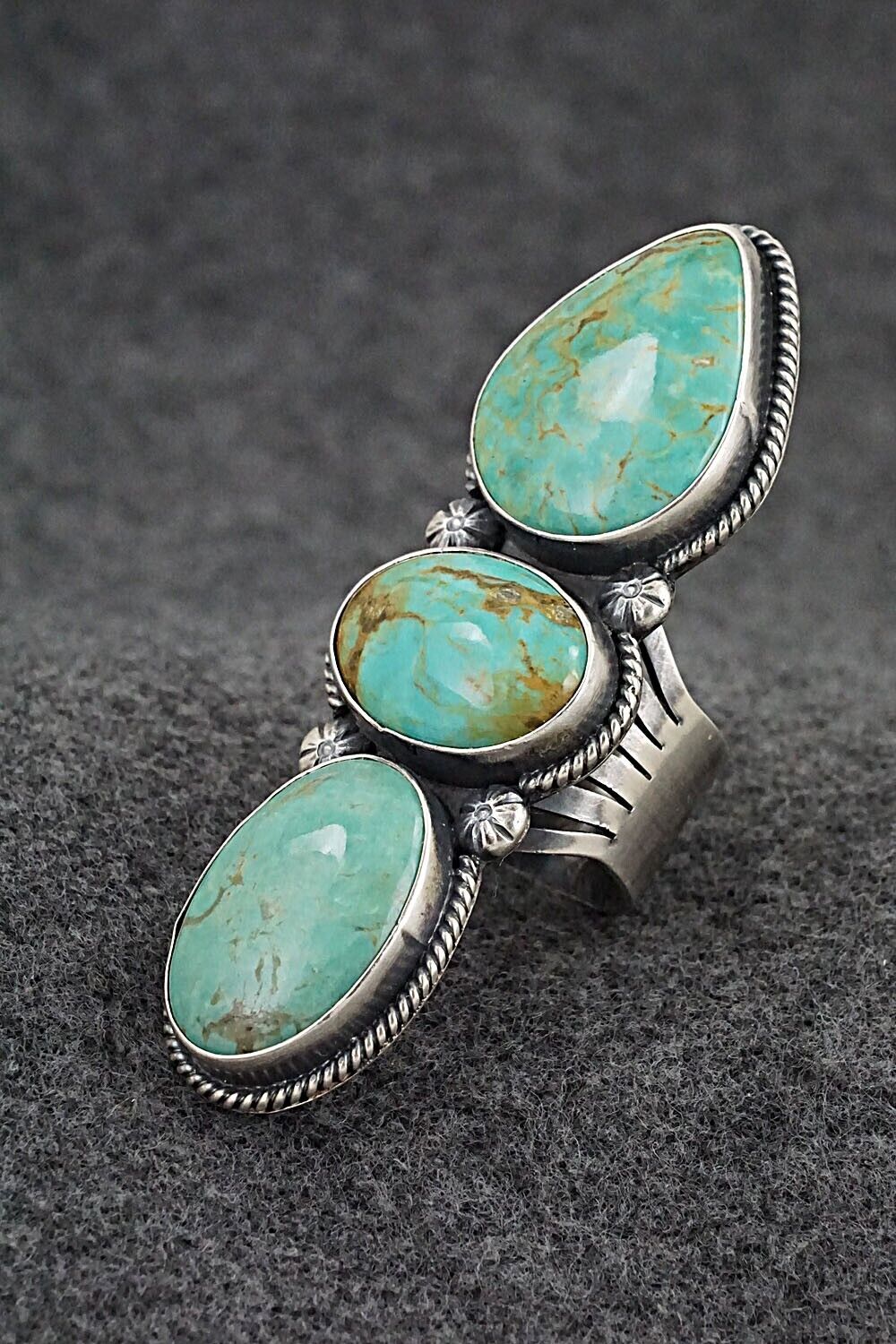 Turquoise & Sterling Silver Ring - Annie Hoskie - Size 9