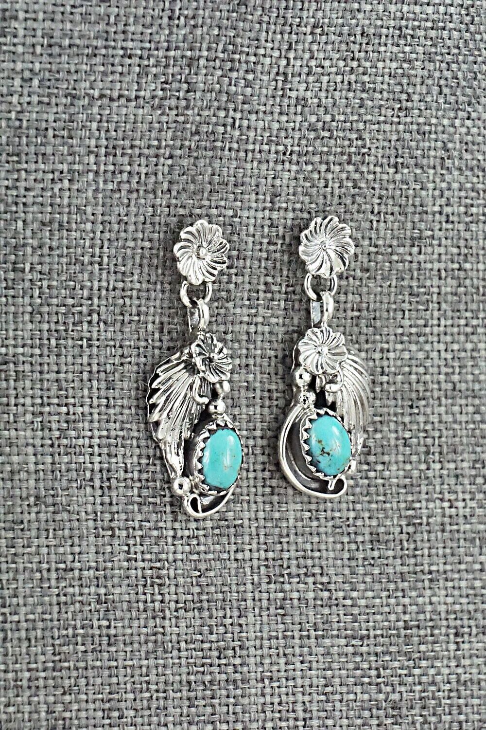 Turquoise & Sterling Silver Earrings - Verley Betone