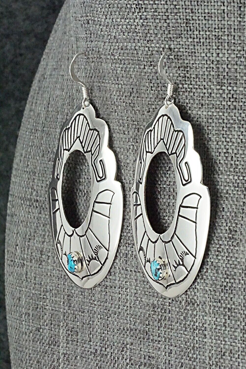 Turquoise & Sterling Silver Earrings - Rosita Singer