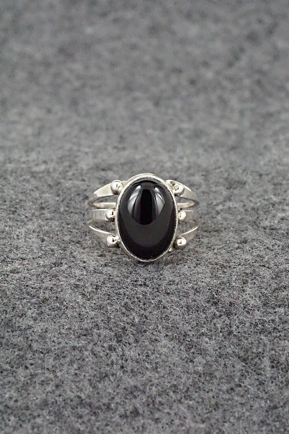 Onyx & Sterling Silver Ring - Paige Gordon - Size 8.5