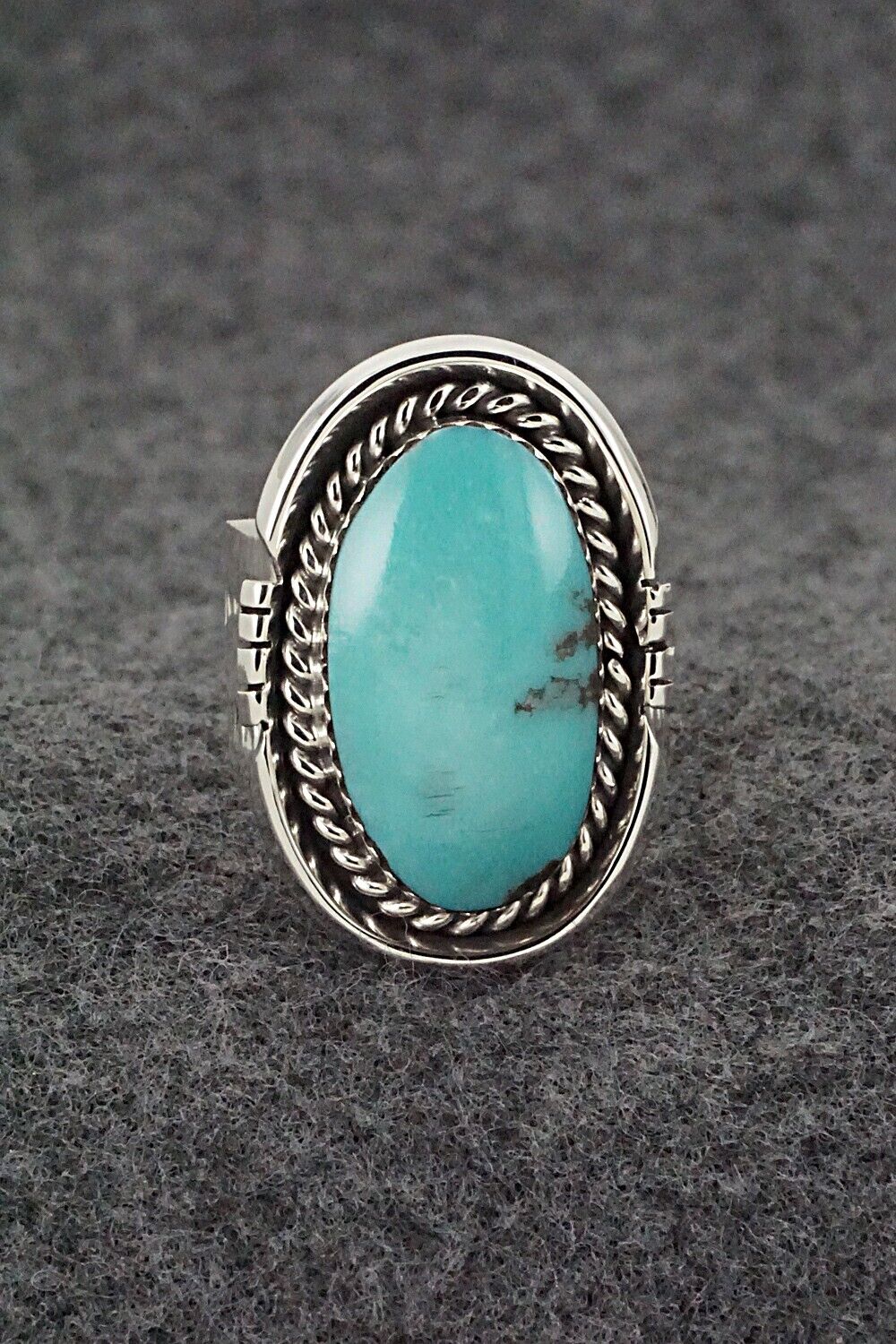 Turquoise & Sterling Silver Ring - Sheena Jack - Size 7.25