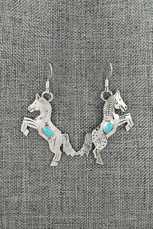 Turquoise & Sterling Silver Earrings - Louise Yazzie