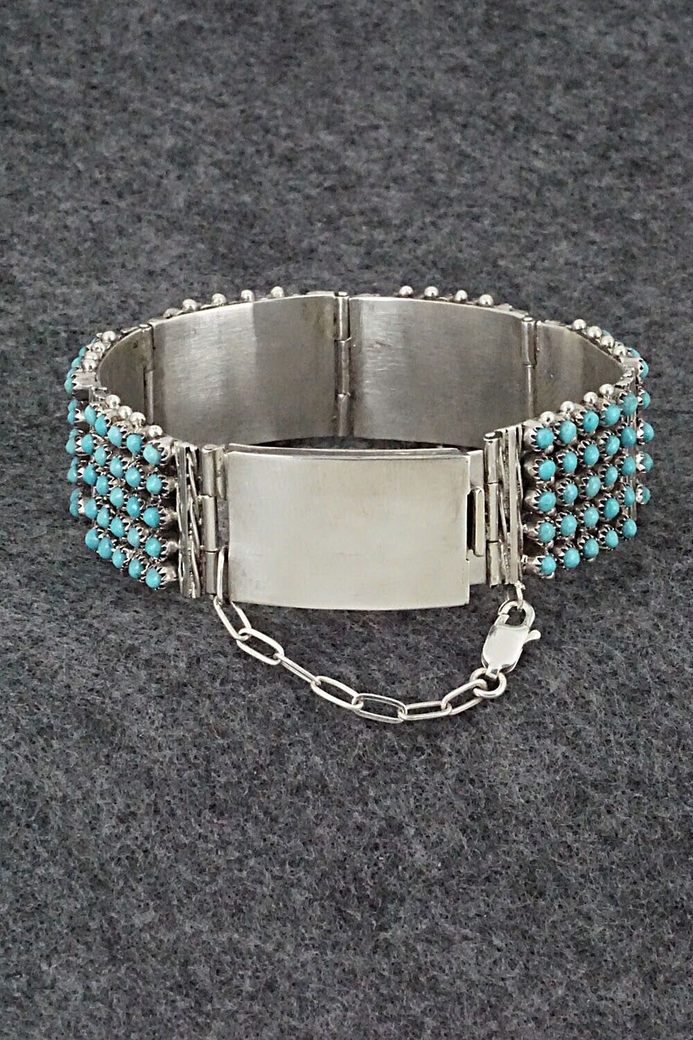 Turquoise & Sterling Silver Link Bracelet - Stephen Haloo