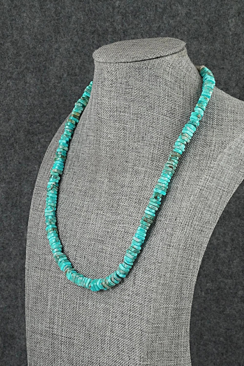 Turquoise & Sterling Silver Necklace 18" - Doreen Jake