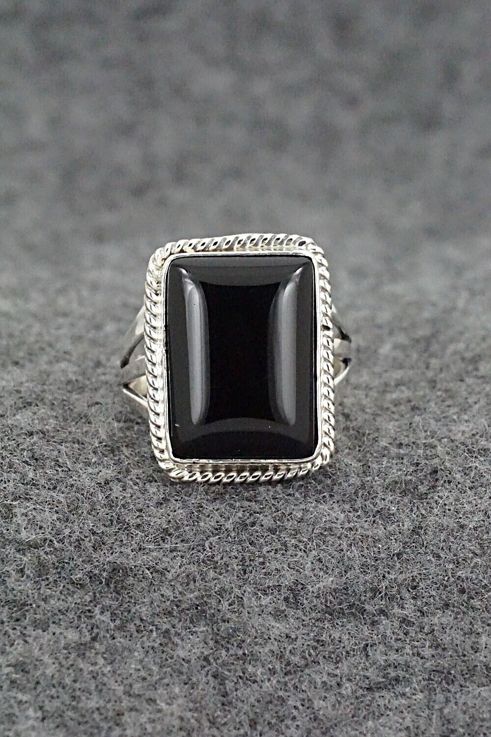 Onyx & Sterling Silver Ring - Letricia Largo - Size 9.5