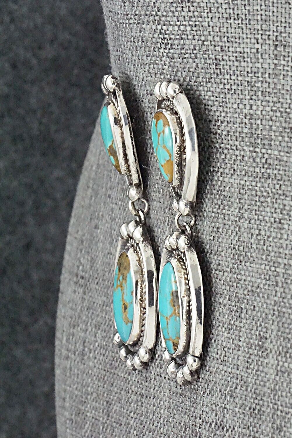 Turquoise & Sterling Silver Squash Blossom Set - Mike Platero