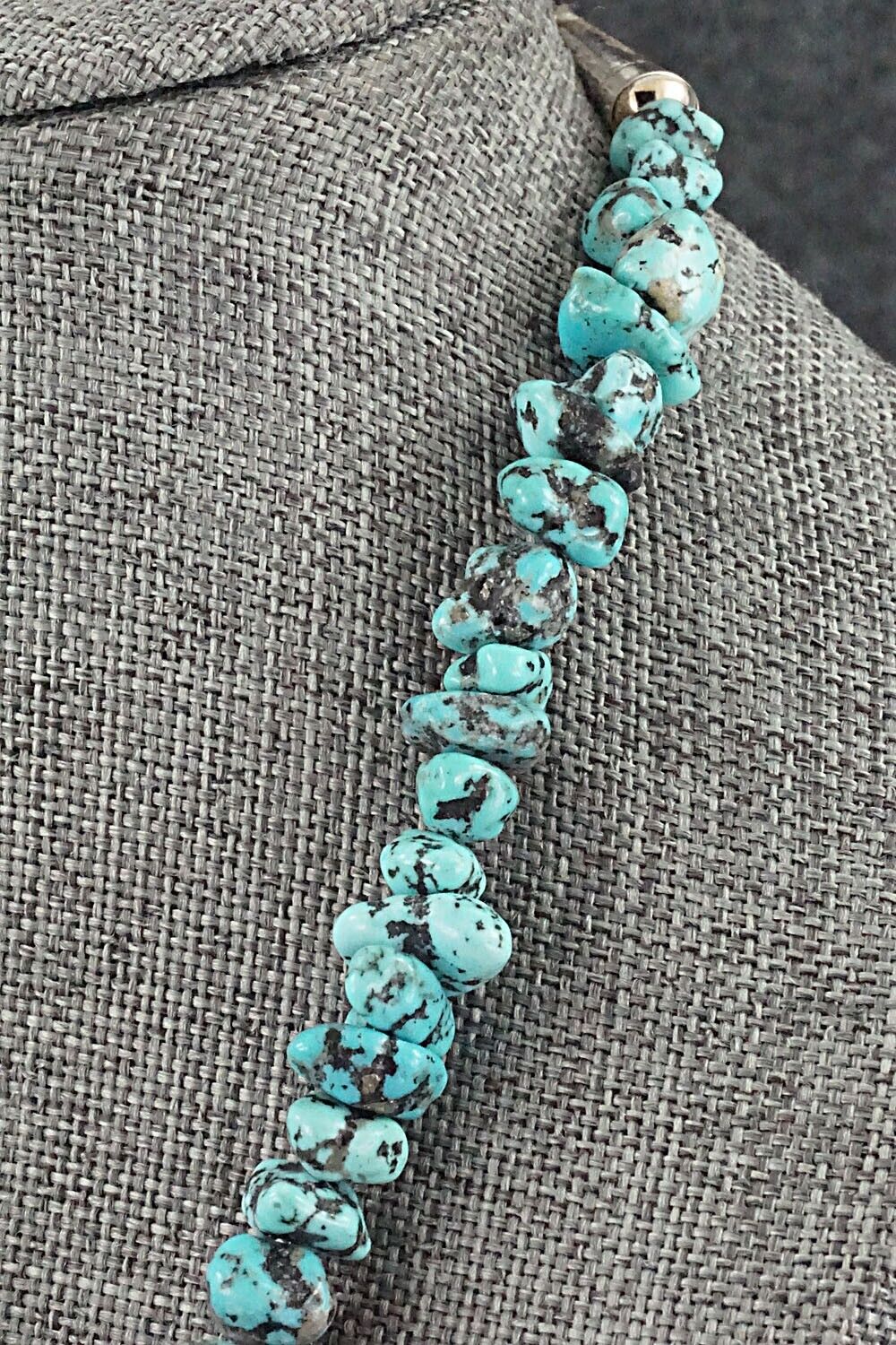 Turquoise & Sterling Silver Necklace 22" - Louise Joe