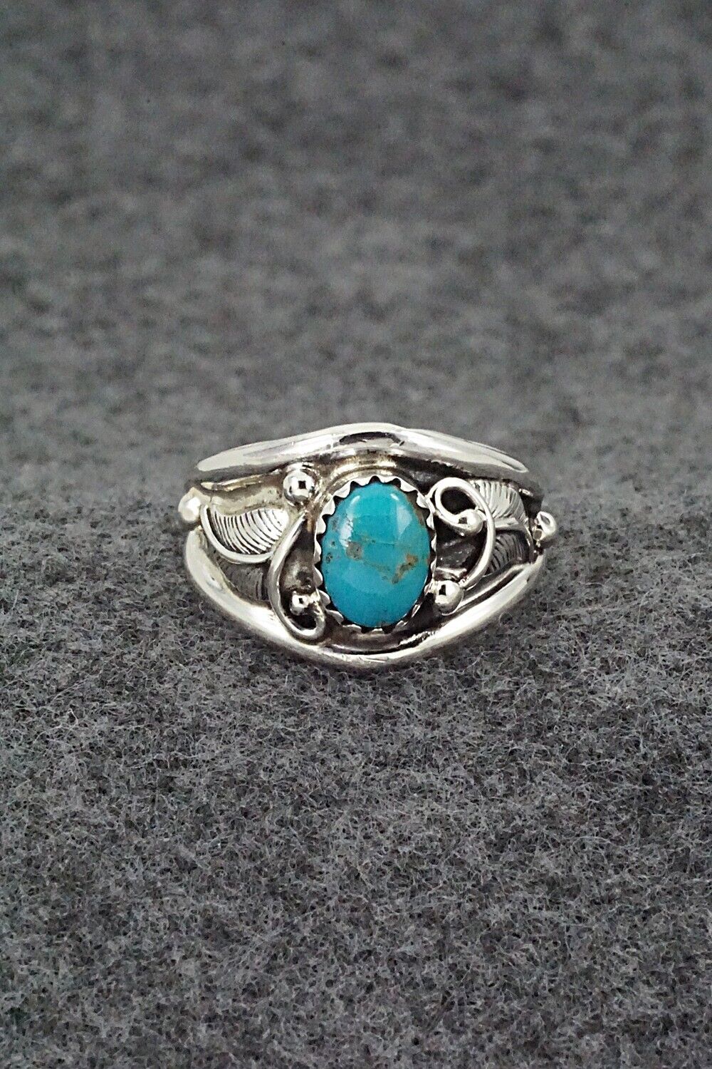 Turquoise & Sterling Silver Ring - Harris Largo - Size 7.5