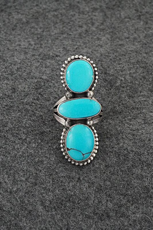 Turquoise & Sterling Silver Ring - Darrin Livingston - Size 8