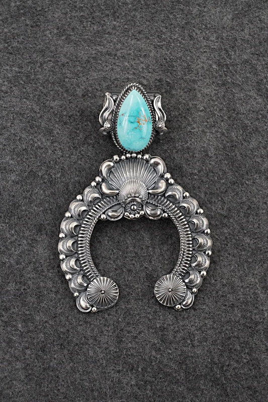 Turquoise & Sterling Silver Naja Pendant - Delbert Gordon
