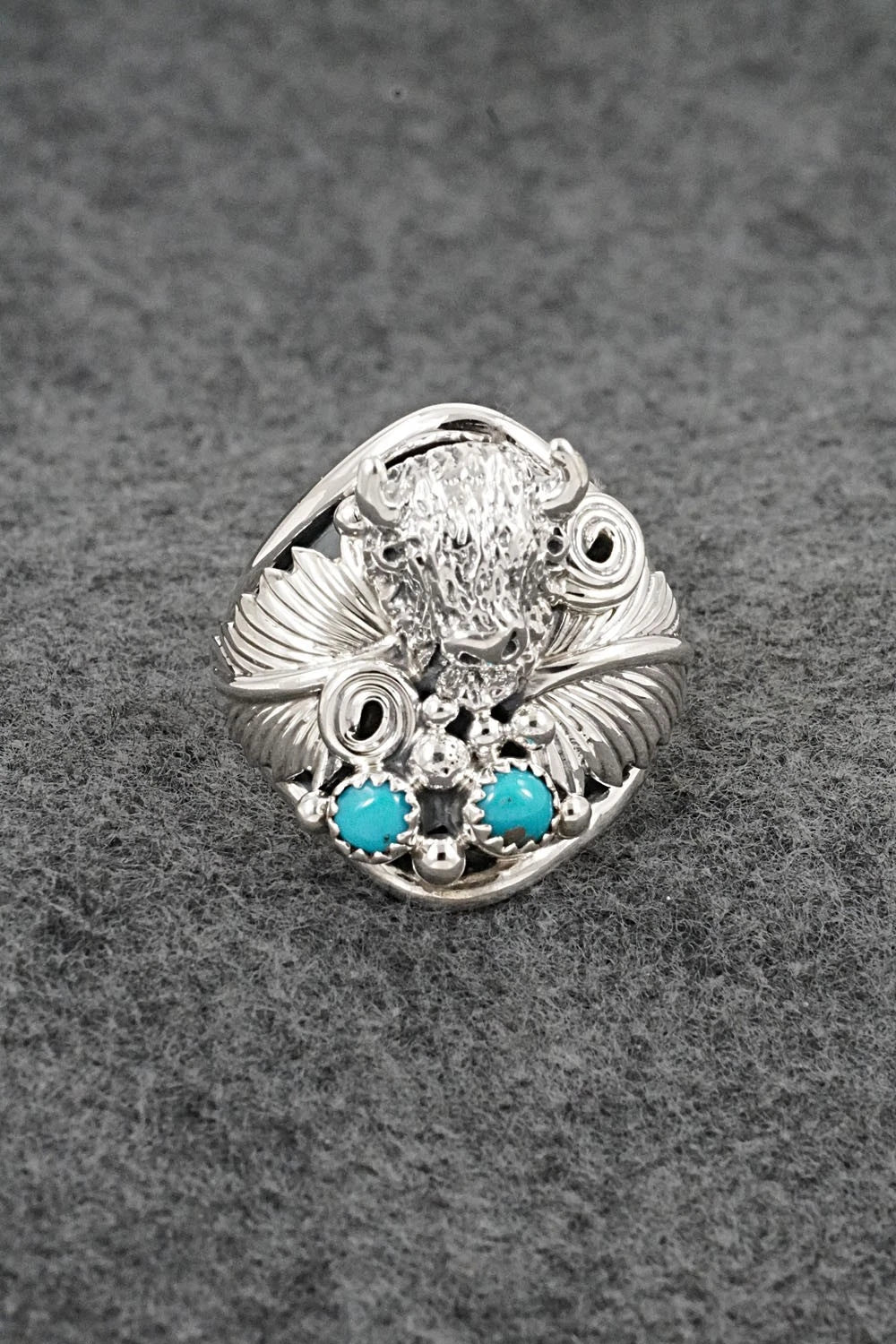Turquoise & Sterling Silver Ring - Darrell Morgan - Size 13.25