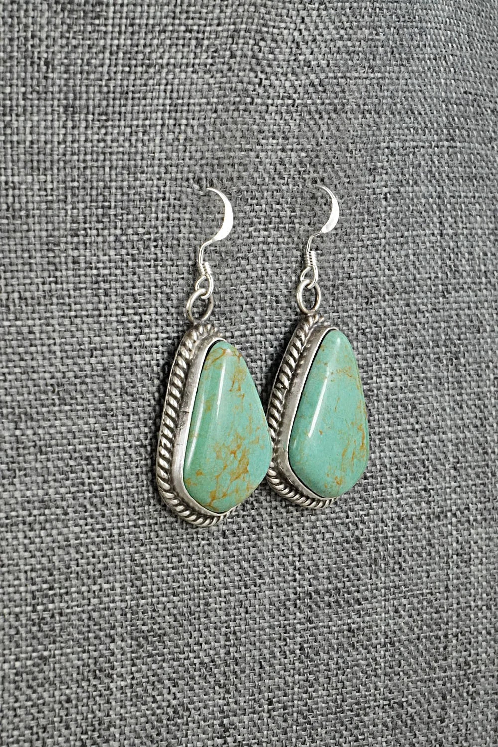 Turquoise & Sterling Silver Earrings - Leona Delgarito