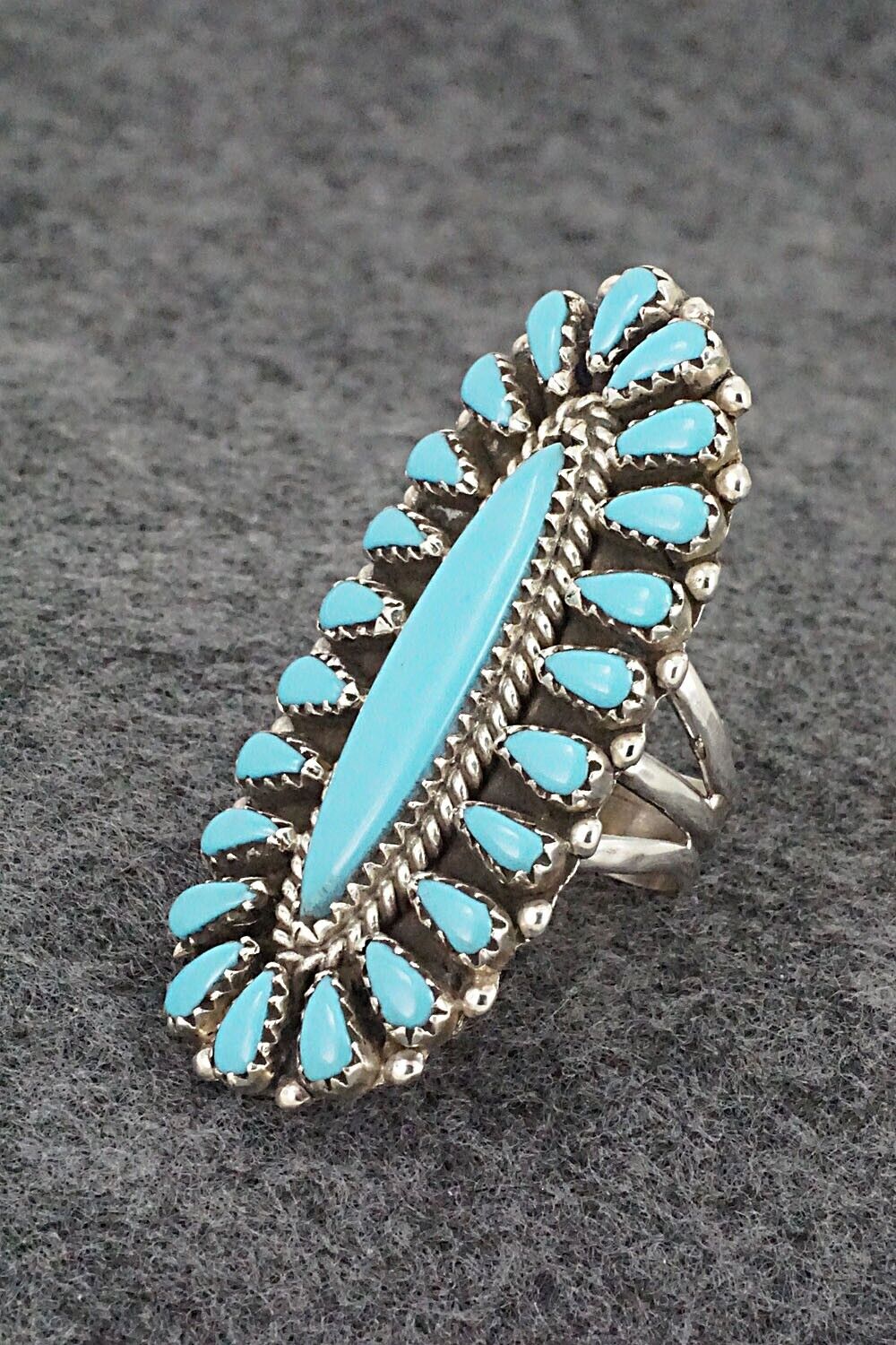 Turquoise & Sterling Silver Ring - George Gasper - Size 7