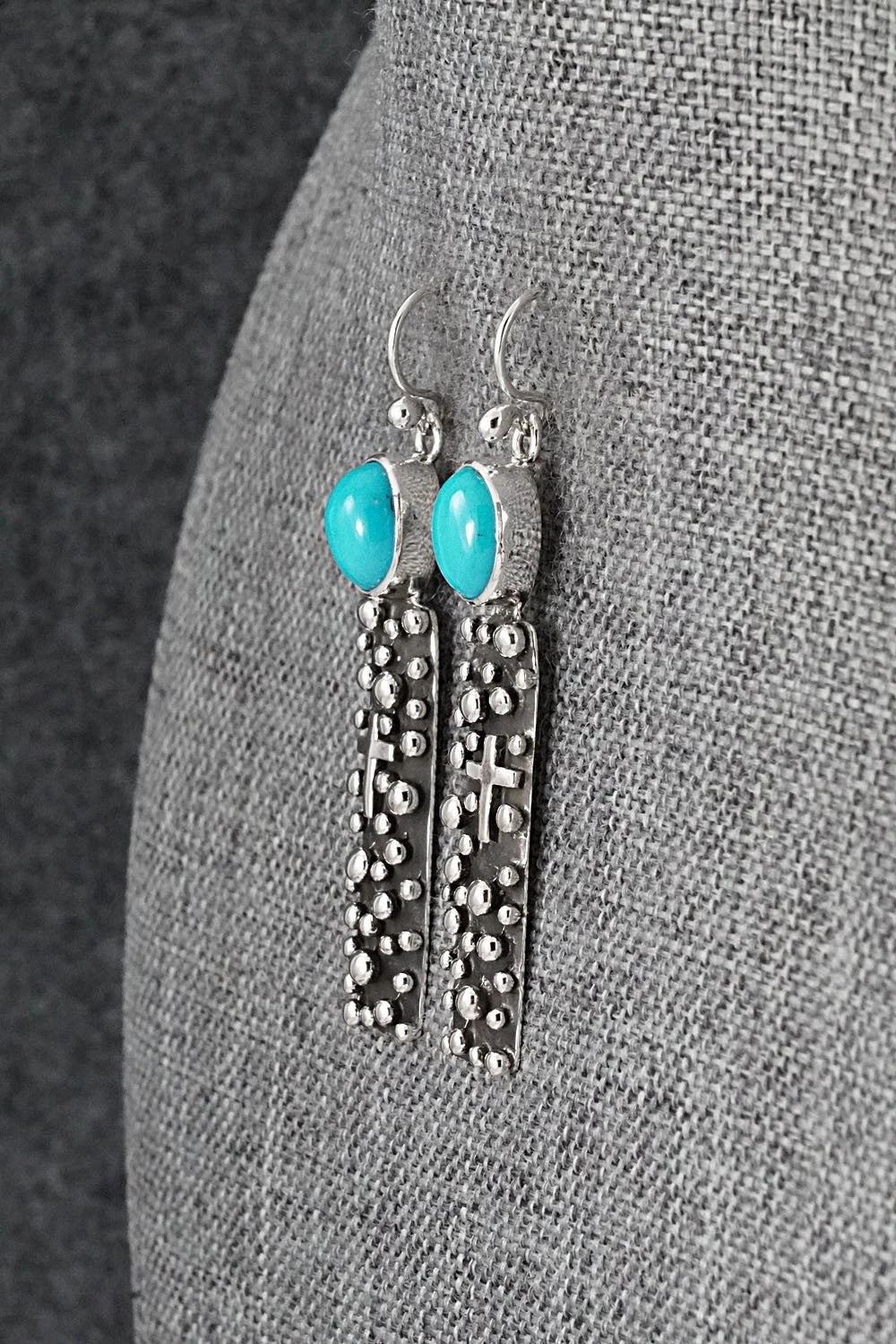 Turquoise & Sterling Silver Earrings - Raymond Coriz