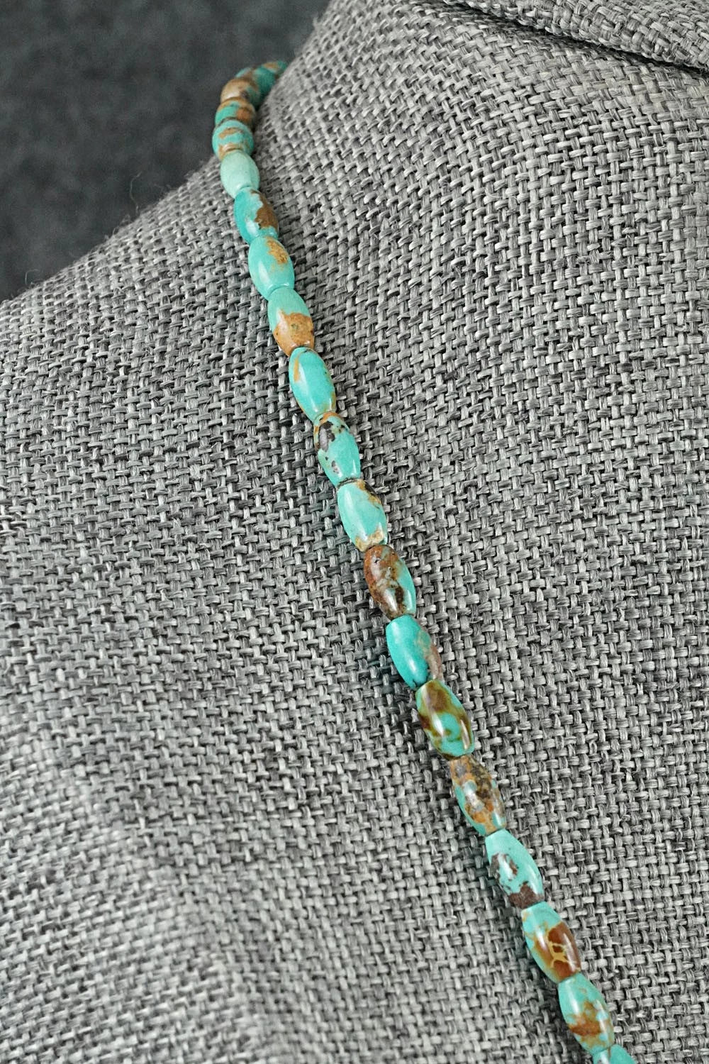 Turquoise & Sterling Silver Necklace 17" - Doreen Jake