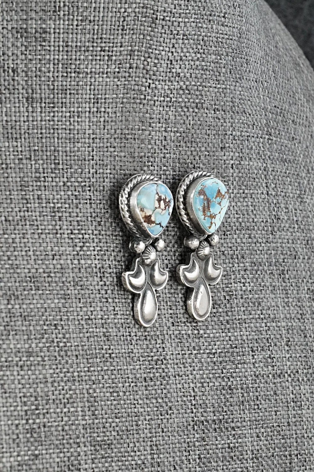 Turquoise & Sterling Silver Squash Blossom Set - Matthew Gordon