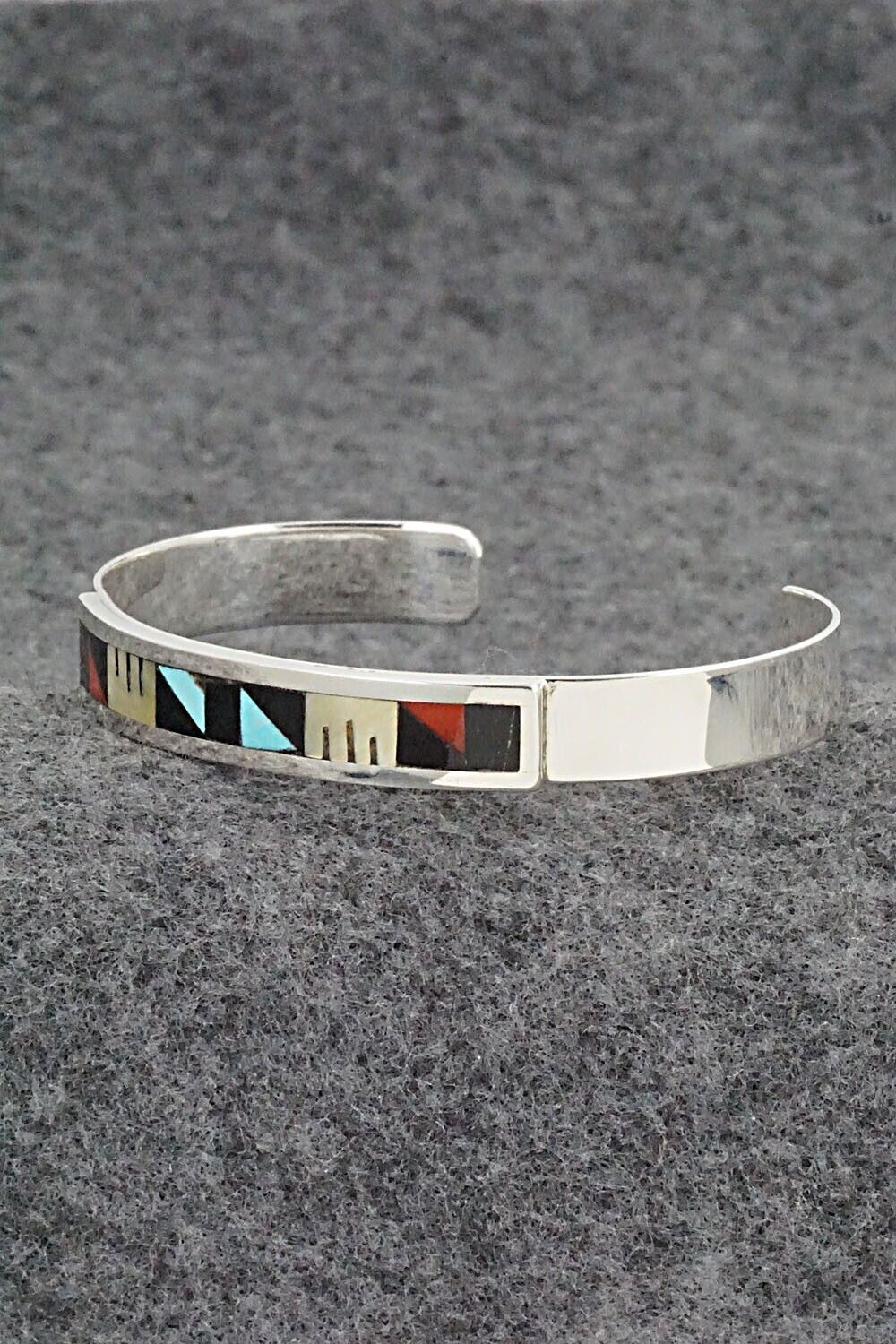 Multi Stone & Sterling Silver Inlay Bracelet - Leander Othole