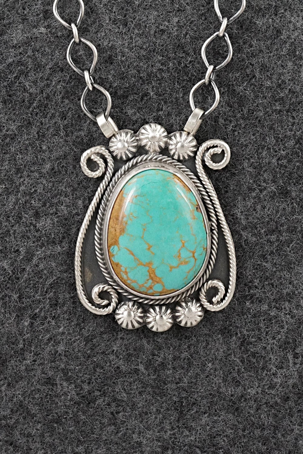 Turquoise & Sterling Silver Necklace - Cordell Platero