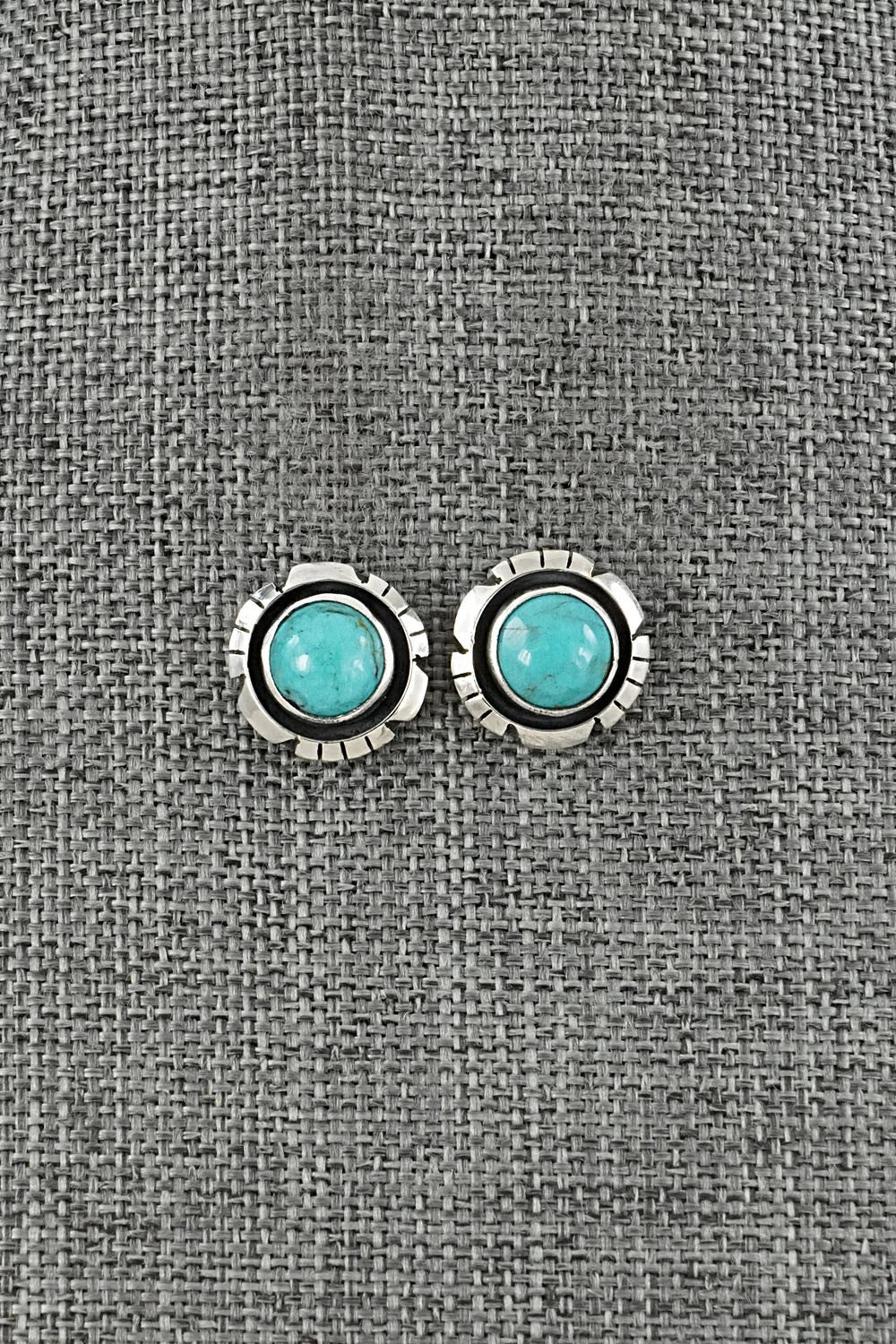 Turquoise & Sterling Silver Earrings - Amos Begay