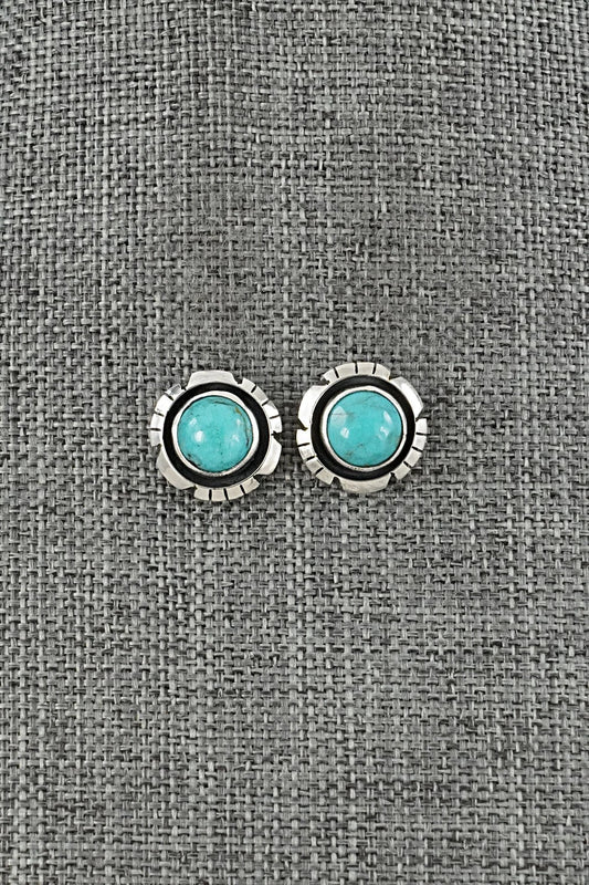 Turquoise & Sterling Silver Earrings - Amos Begay