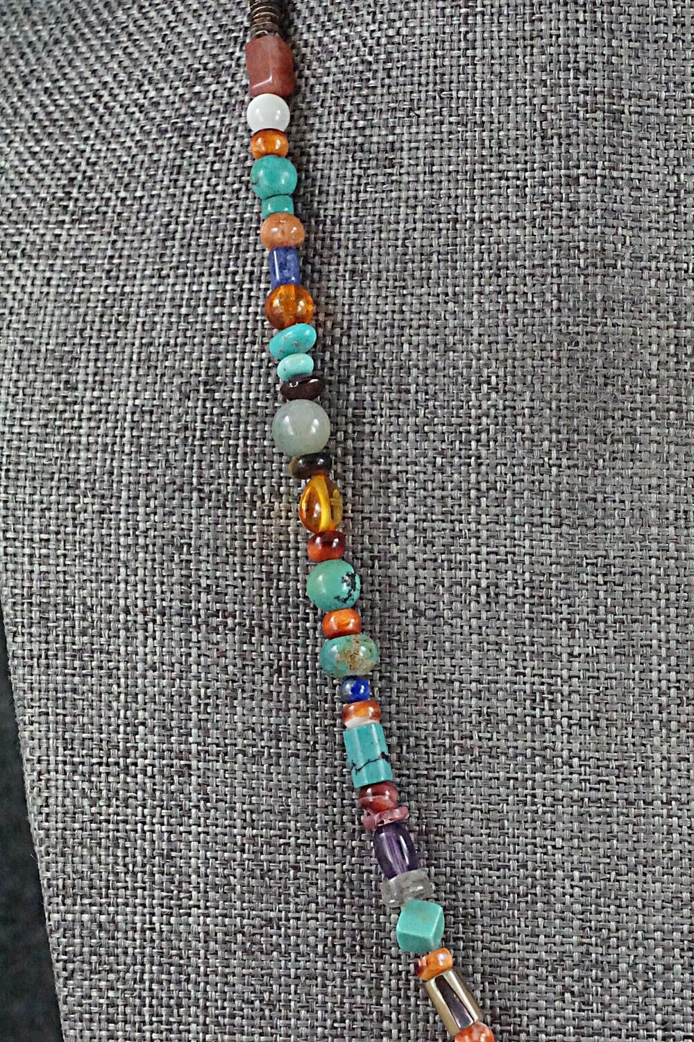 Multi-Stone and Sterling Silver Necklace - Helen Tsosie