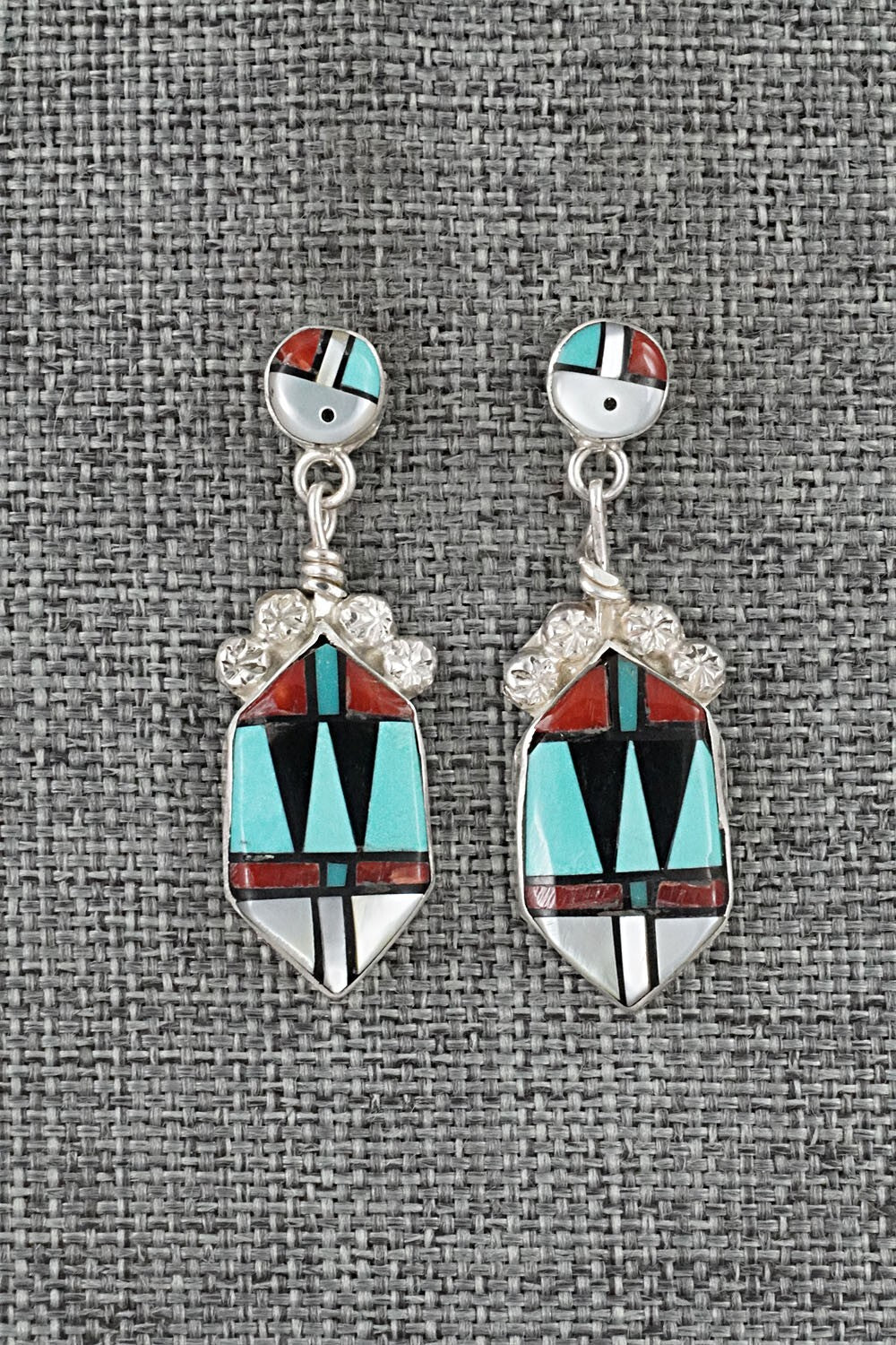 Multi-Stone Inlay & Sterling Silver Earrings - Ola Eriacho