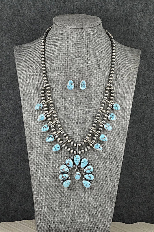 Turquoise & Sterling Silver Squash Blossom Set - Darrin Livingston