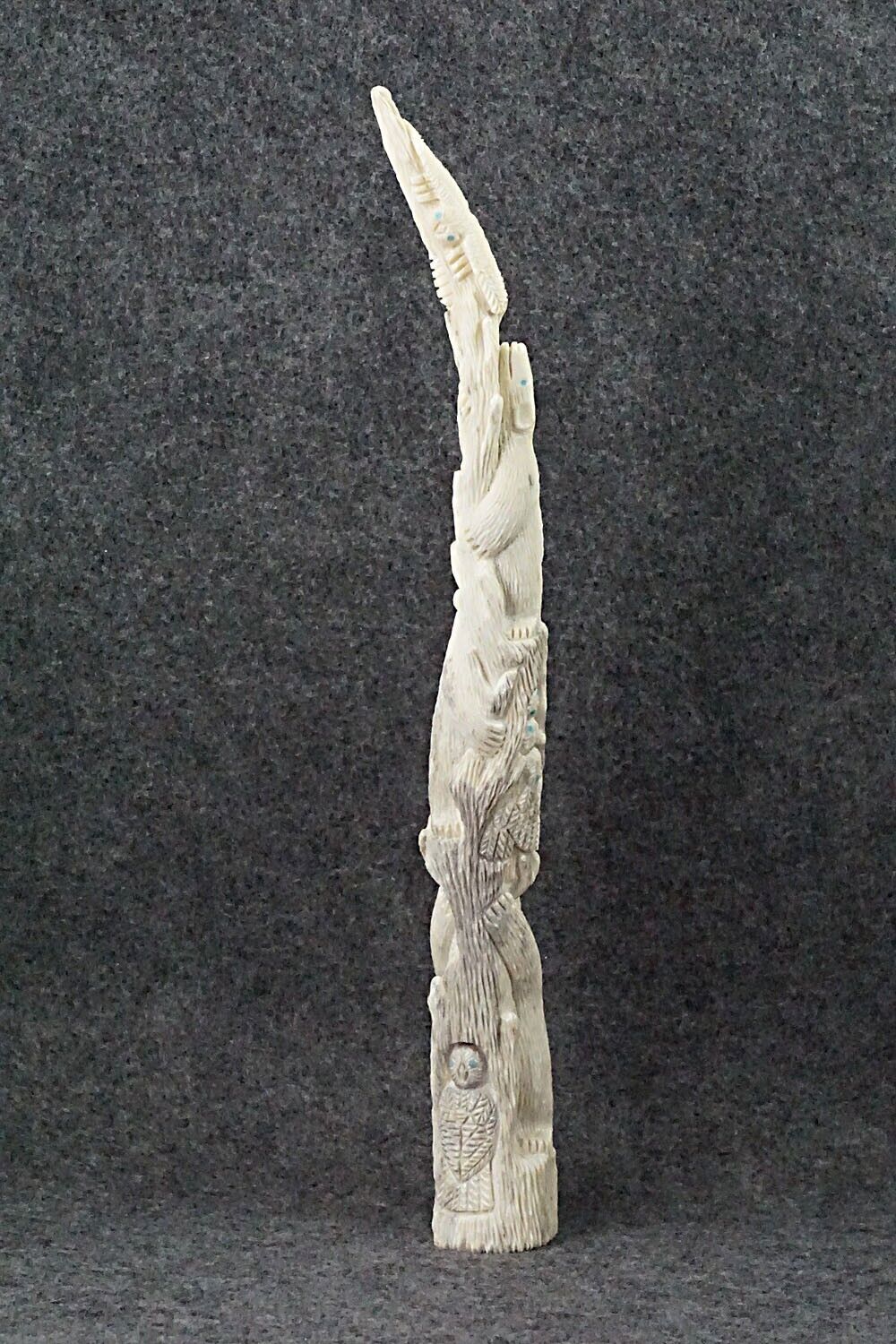 Bears & Owls Zuni Fetish Carving - Destry Siutza