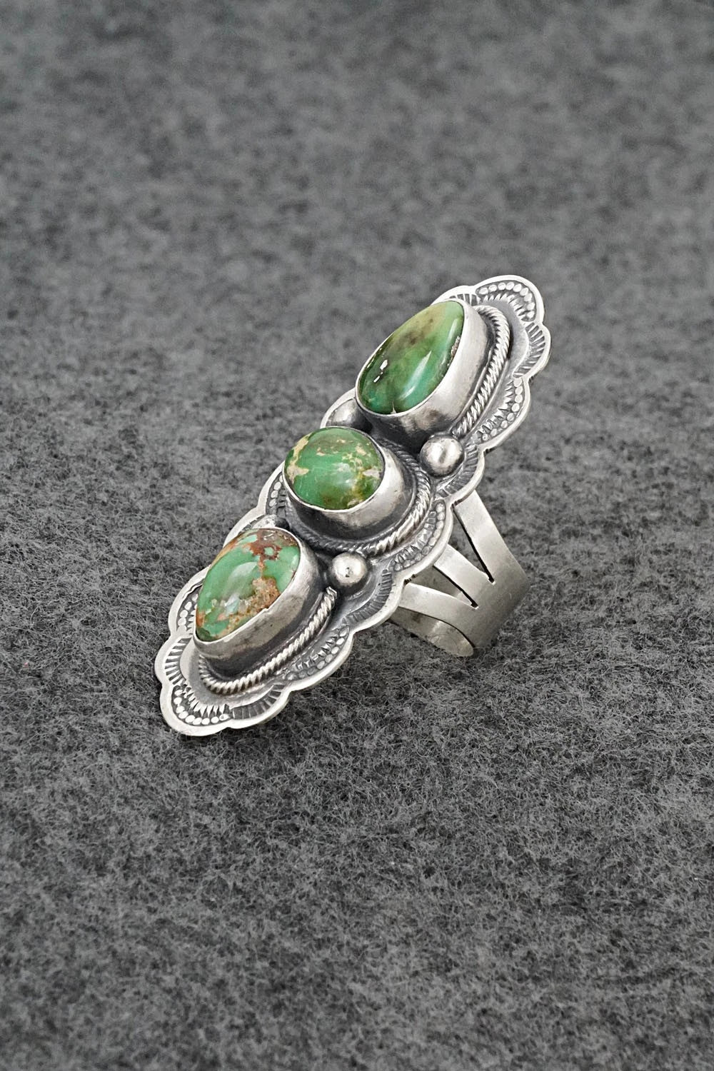 Turquoise & Sterling Silver Ring - Bobby Johnson - Size 6.5