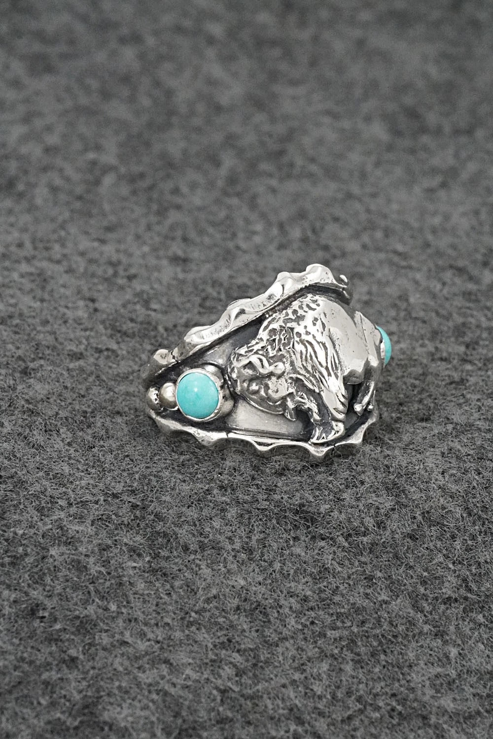 Turquoise & Sterling Silver Ring - Genevieve Francisco - Size 11